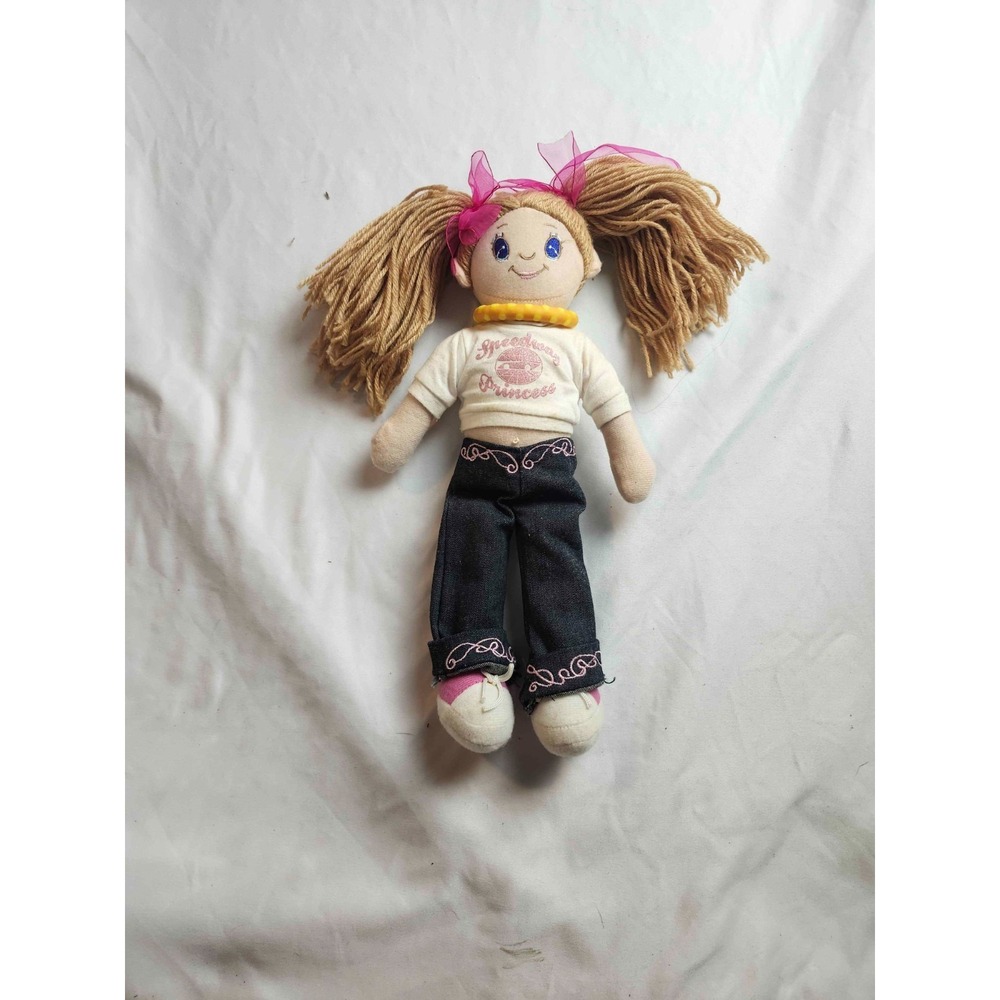 Nanco Speedway Princess Plush Doll 12" Stuffed Toy Girl Yarn Hair Racing 2008